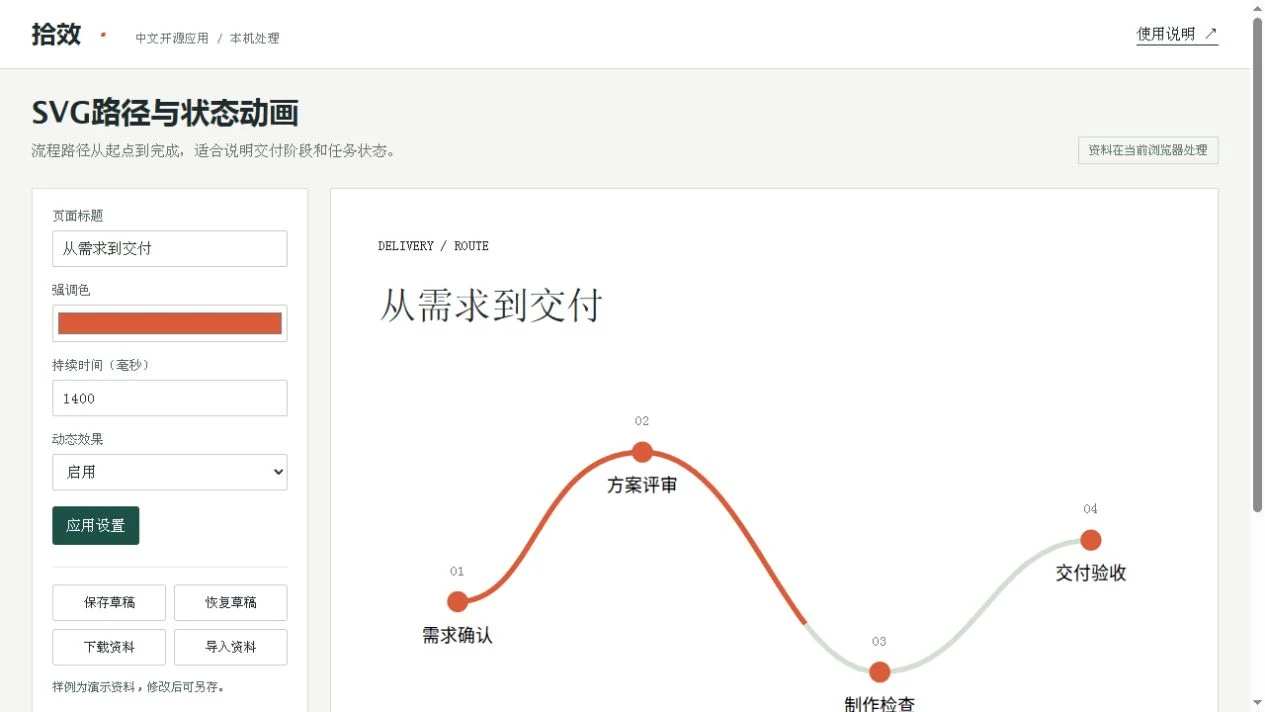 SVG路径与状态动画预览