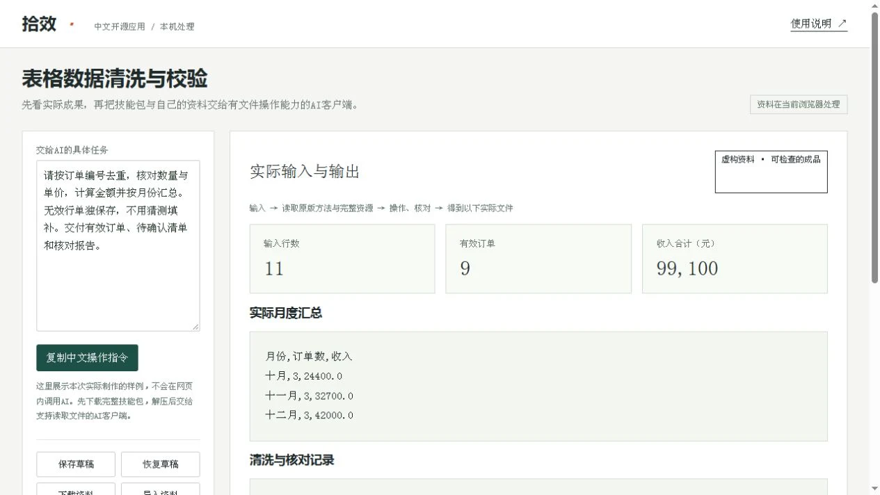 表格数据清洗与校验用途示意
