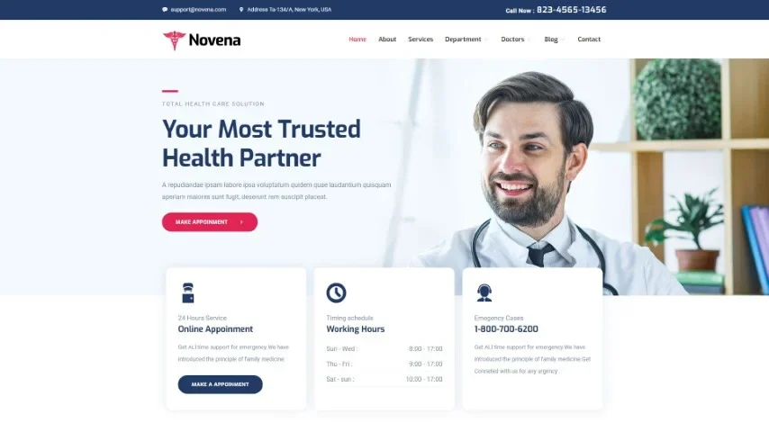 Novena · 医疗服务与专家网站预览