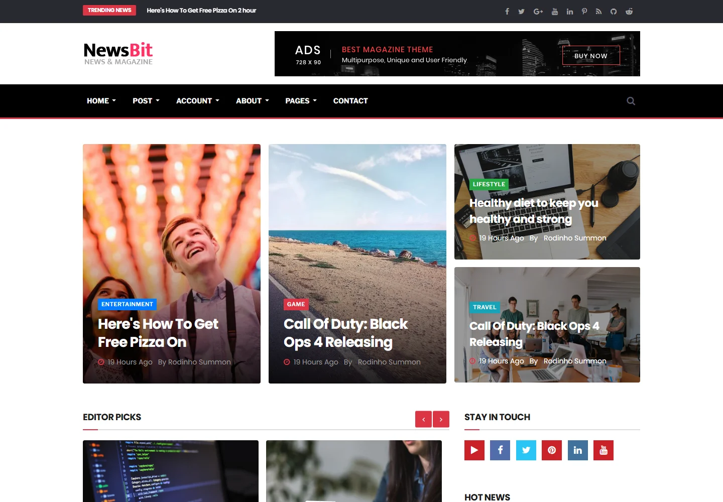 Newsbit · 新闻与资讯门户预览