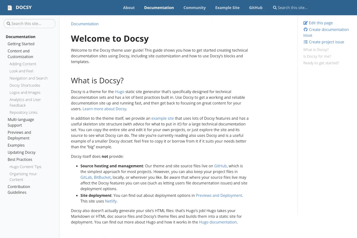 Docsy · 产品开发文档门户预览