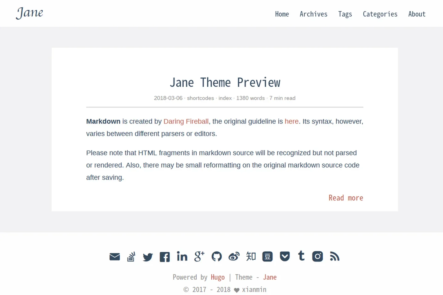 Jane · 中文阅读与个人博客预览