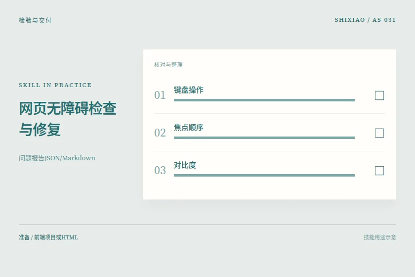 网页无障碍检查与修复用途示意
