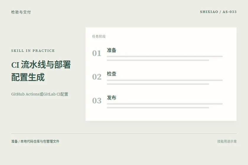 CI 流水线与部署配置生成用途示意