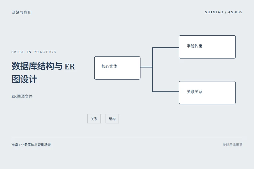 数据库结构与 ER 图设计用途示意