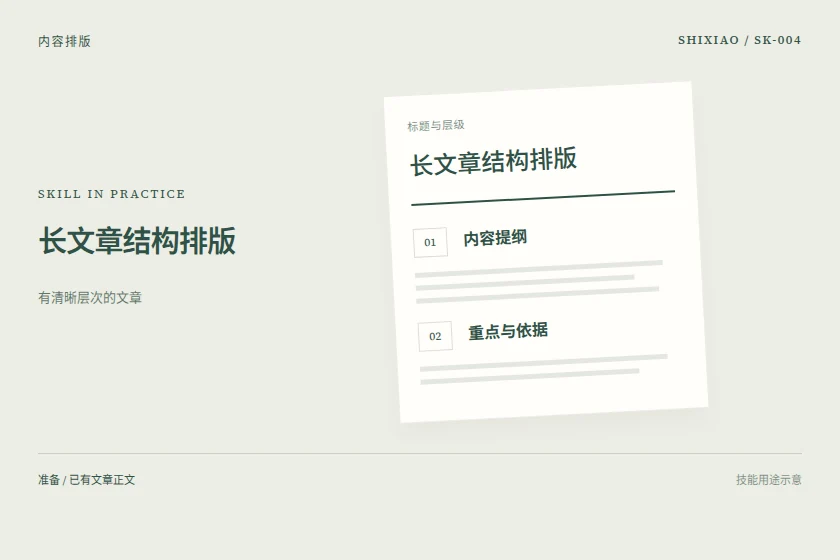 长文章结构排版用途示意