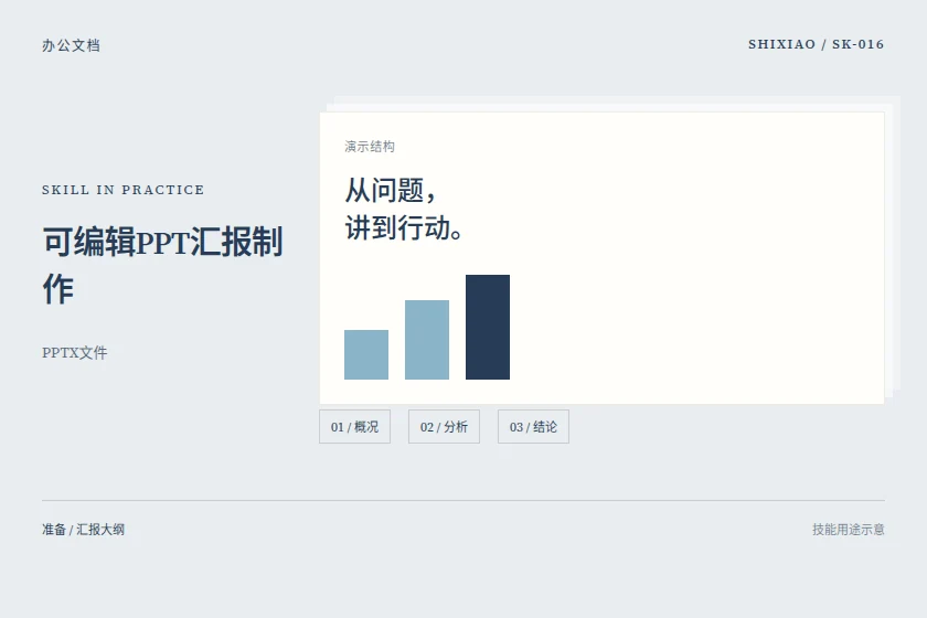 可编辑PPT汇报制作用途示意