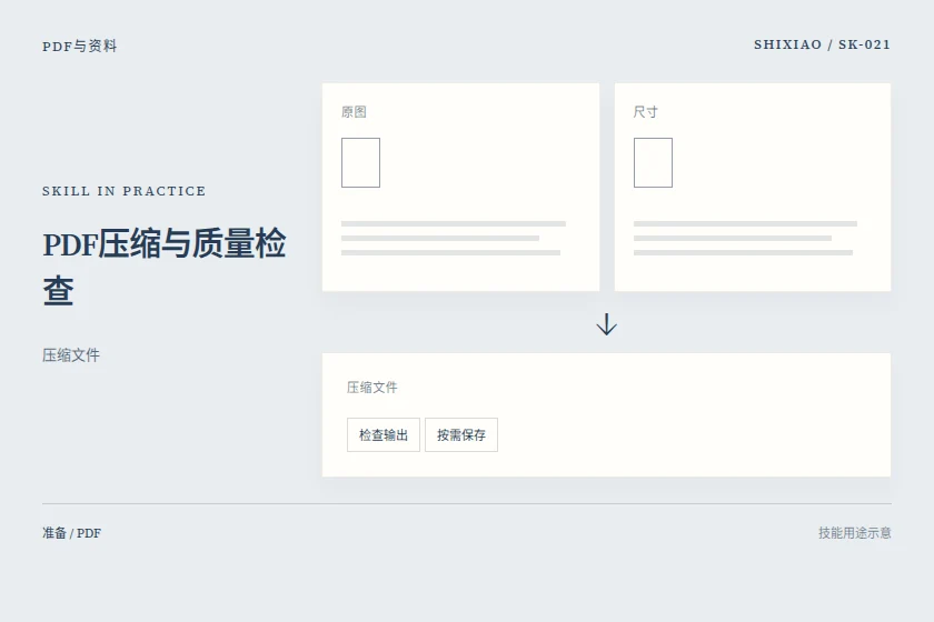 PDF压缩与质量检查用途示意