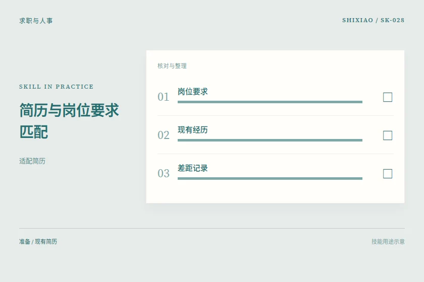 简历与岗位要求匹配用途示意