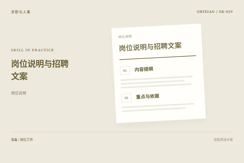 岗位说明与招聘文案用途示意