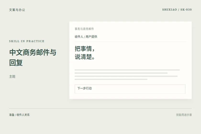中文商务邮件与回复用途示意