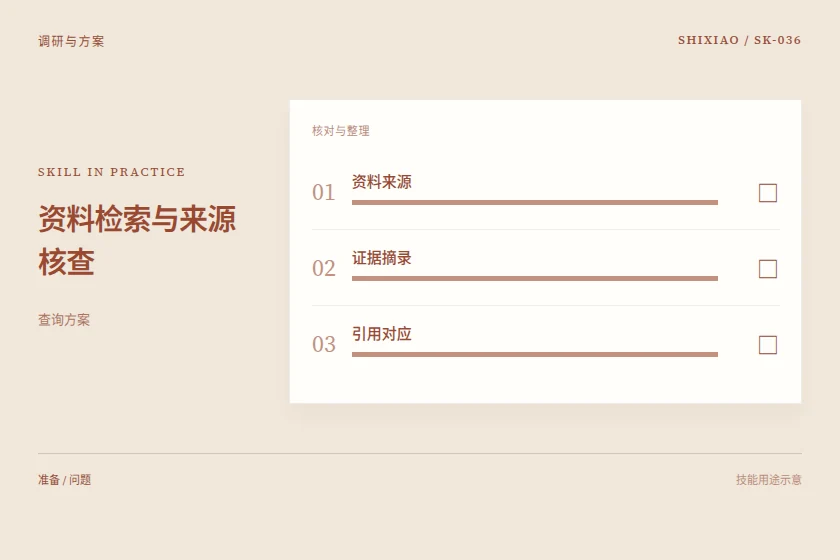 资料检索与来源核查用途示意